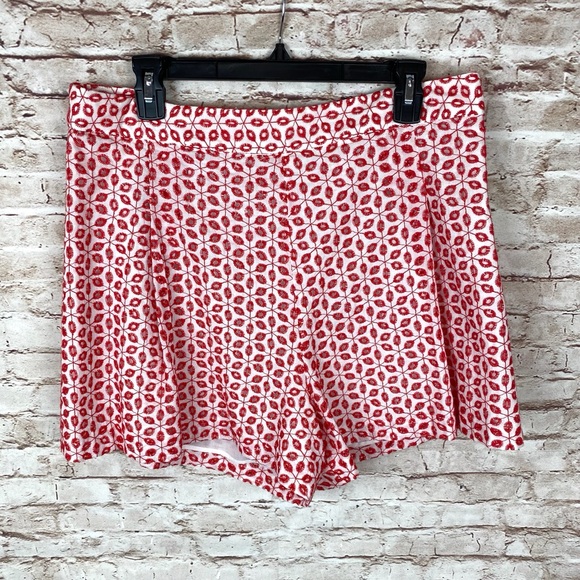 Cremieux Shorts Plus Size 14 Hi-Rise Red & White Shayla Eyelet High Waist NWT - Picture 3 of 9